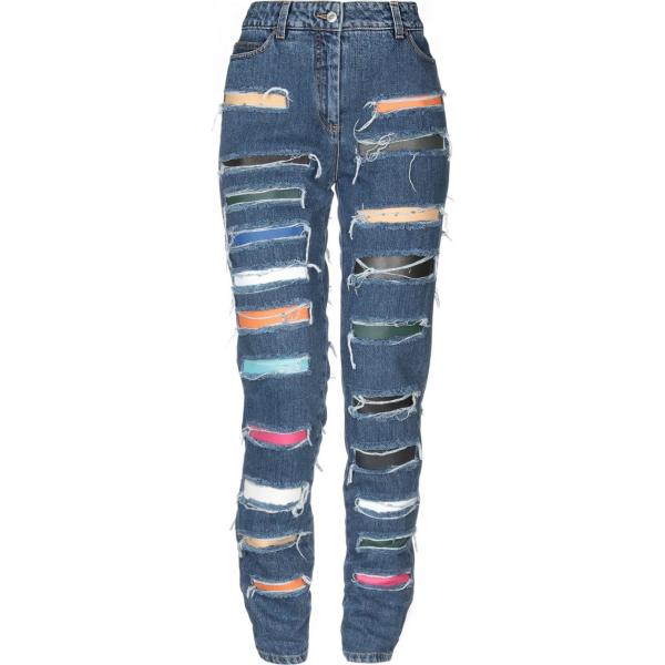 jeans dritti Jeremy Scott blu tinta unita