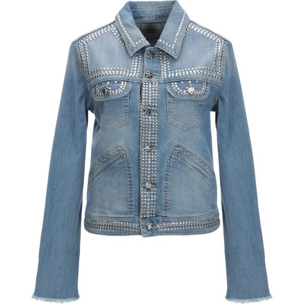 Giacca con strass delavé collo classico a maniche lunghe interno sfoderato in denim tinta unita Silvian Heach tinta unita