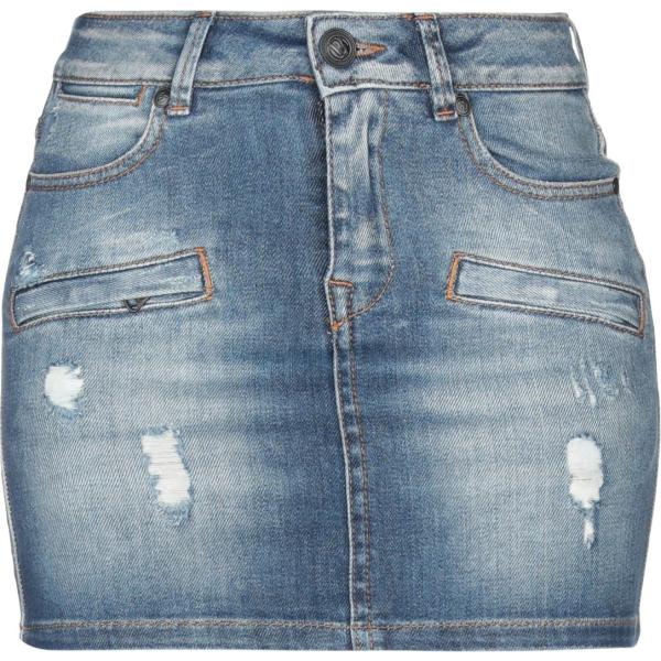 Gonna delavé con zip in denim tinta unita Pierre Balmain tinta unita