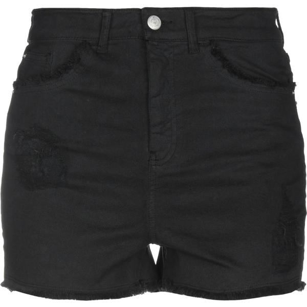 Shorts con frange vita alta con zip in denim tinta unita Emporio Armani tinta unita