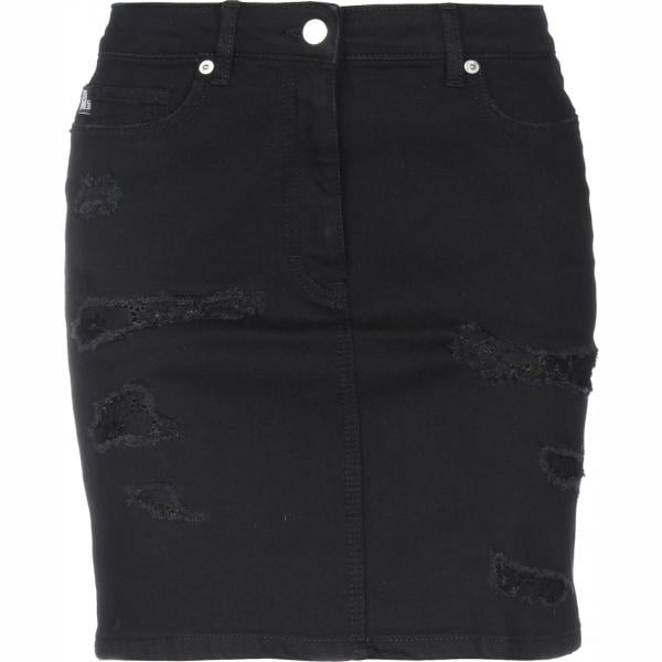 Gonna contrasto delavé con zip interno sfoderato in denim tinta unita Love Moschino tinta unita