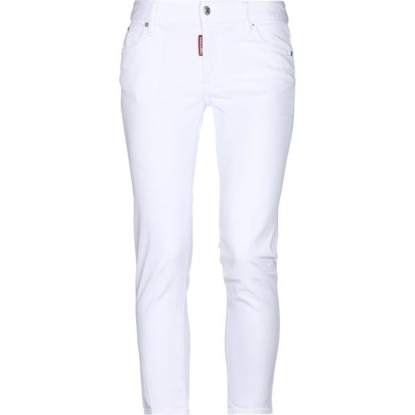 pantalone lungo Dsquared2 bianco tinta unita