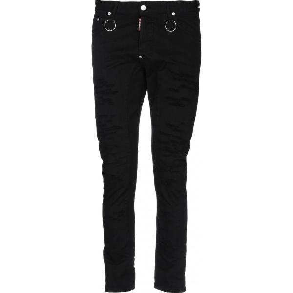 jeans strappati Dsquared2 nero tinta unita