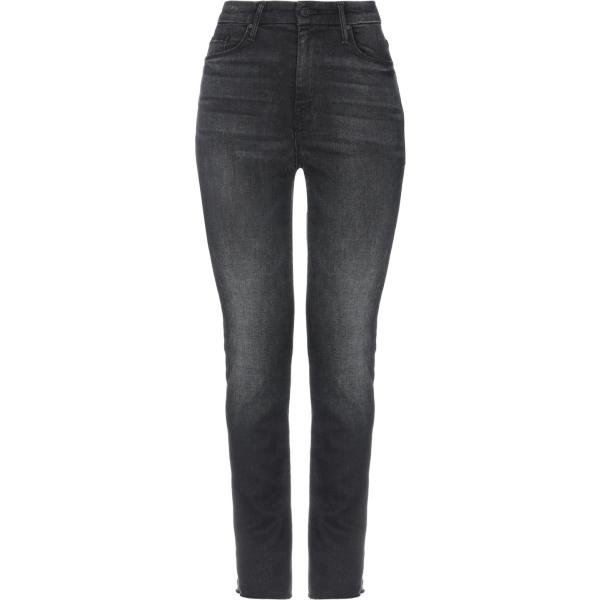 Jeans delavé vita alta con zip tinta unita Mother nero tinta unita