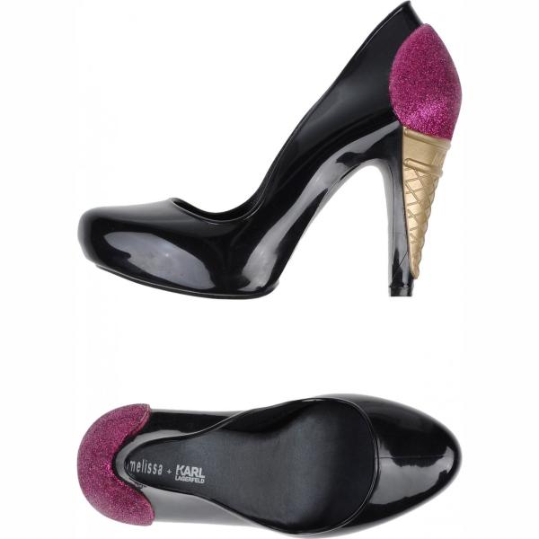décolleté Melissa + Karl Lagerfeld nero tinta unita