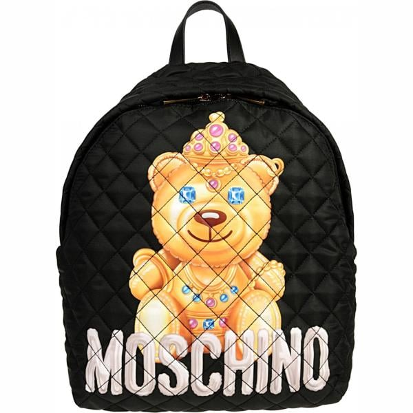 zaini Moschino nero con stampe