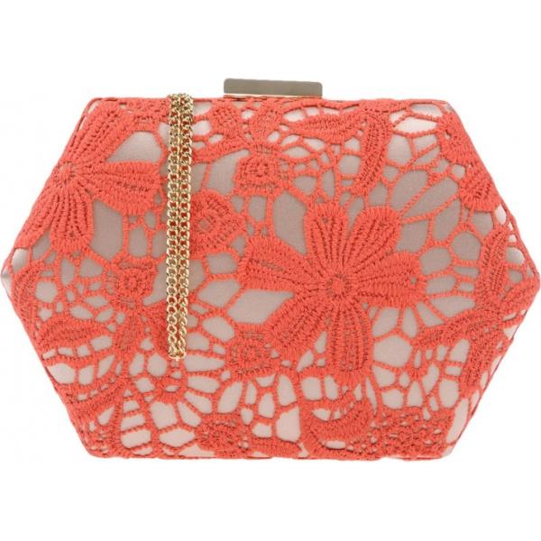 Borsa a mano mini con pizzo fantasia a scatto interno foderato in raso con tracolla removibile Olga Berg multicolore
