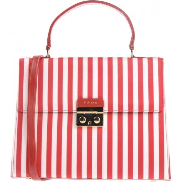 Borsa a mano cartella con manico a righe a scatto interno foderato in raso con tasca interna Kaos a righe