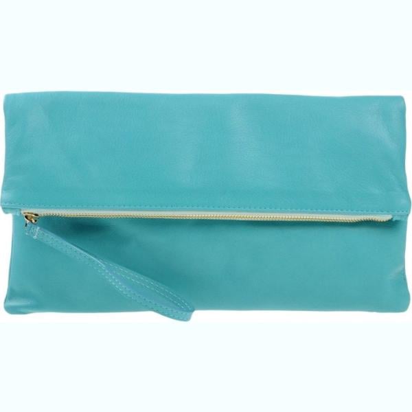 Borsa a mano in pelle martellata con zip tinta unita My Choice tinta unita