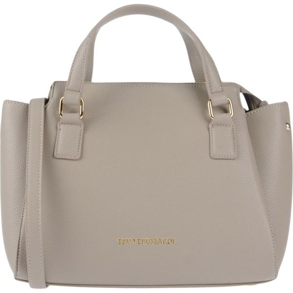 Borsa a mano in pelle martellata taglia media con zip interno foderato tinta unita Tru Trussardi tinta unita
