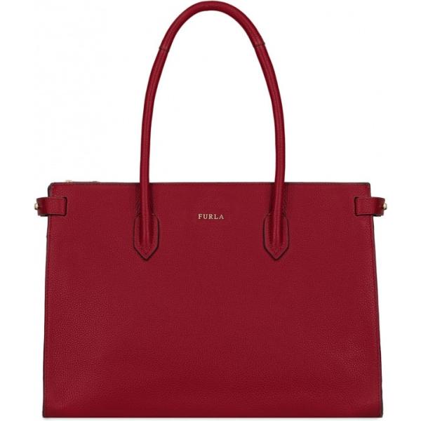 Borsa a mano taglia media con zip interno foderato in pelle tinta unita Furla tinta unita