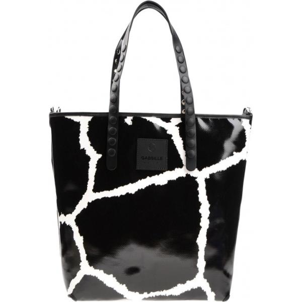 Borsa a mano maxi fantasia con zip e manico fondo con piedini Gabs multicolore
