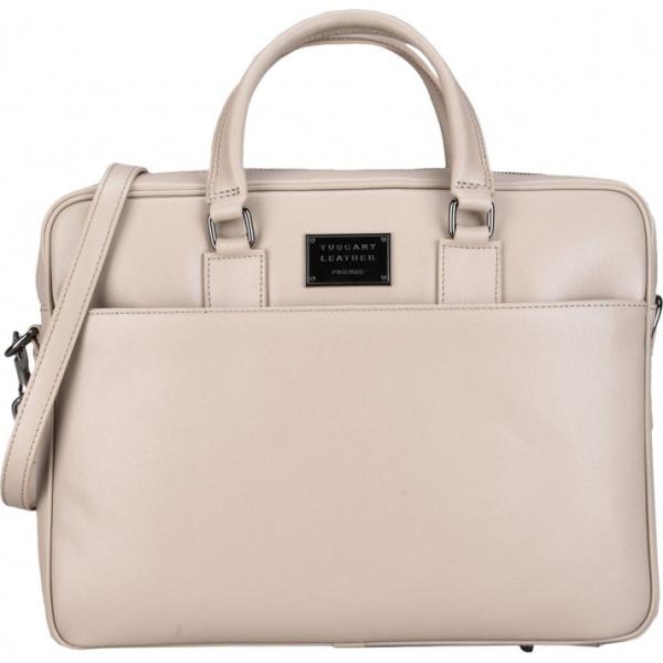 Borsa da lavoro cartella maxi con stampa e zip interno foderato in pelle tinta unita Tuscany Leather tinta unita