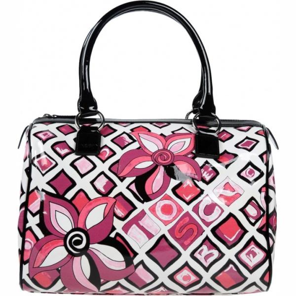 Borsa a mano fantasia multicolore effetto vernice taglia media con zip interno foderato blu Tosca Blu multicolore