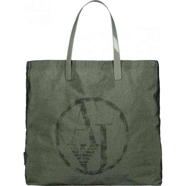 borse a mano Armani Jeans verde tinta unita