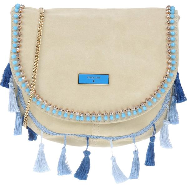Borsa a tracolla messenger con strass effetto scamosciato taglia media in pelle con nappine Patrizia Pepe tinta unita