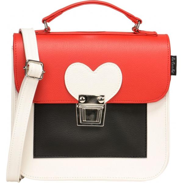 Borsa a mano cartella con manico fantasia multicolore a scatto in pelle sintetica con tasca interna La Cartella multicolore