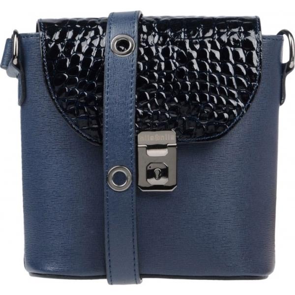 Borsa a tracolla messenger con stampa effetto vernice taglia media a scatto interno foderato tinta unita Nila & Nila tinta unita
