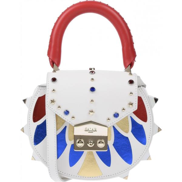 Borsa a mano petit con strass e borchie in pelle con manico tinta unita Salar tinta unita