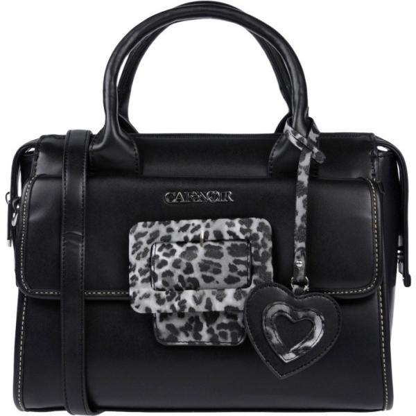 Borsa a mano taglia media con fibbia interno foderato in pelle sintetica tinta unita CAFèNOIR tinta unita