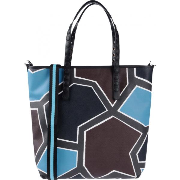 Borsa a mano maxi fantasia multicolore con zip interno foderato con tracolla removibile Gabs multicolore