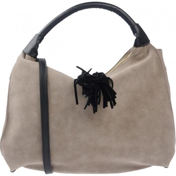 Borsa a mano maxi effetto scamosciato con zip interno foderato con nappine blu Blu Byblos tinta unita