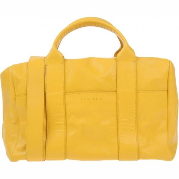 Borsa a mano con stampa taglia media con zip interno foderato in pelle tinta unita Orciani tinta unita