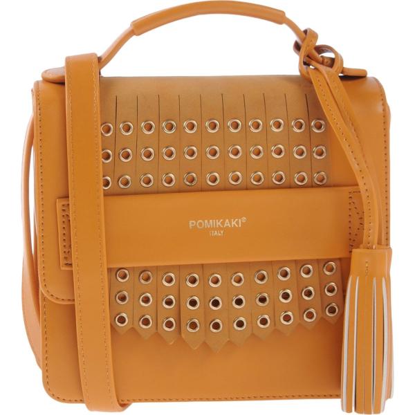 Borsa a tracolla mini interno foderato in pelle sintetica con nappine Pomikaki tinta unita