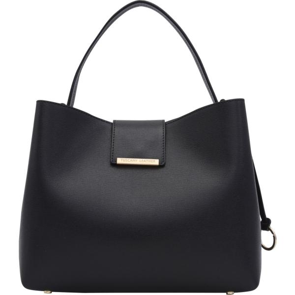 borse a mano Tuscany Leather nero tinta unita