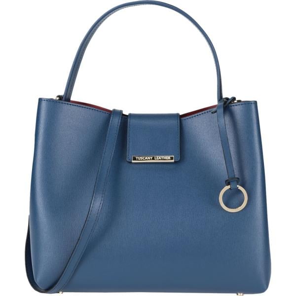 borse a mano Tuscany Leather blu tinta unita