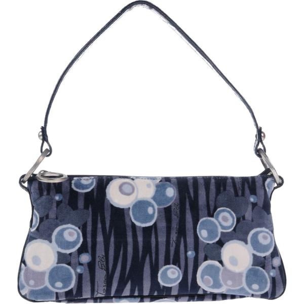 Borsa a mano con manico fantasia multicolore taglia media con zip interno foderato in velluto 70% cotone blu Tosca Blu multicolore
