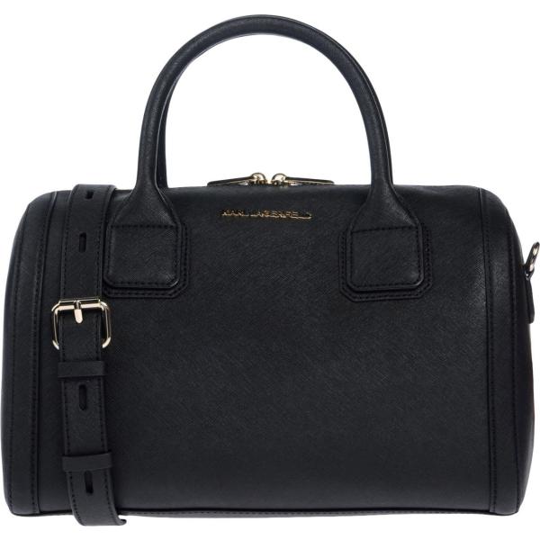 Borsa a mano taglia media con zip interno foderato in pelle tinta unita Karl Lagerfeld tinta unita