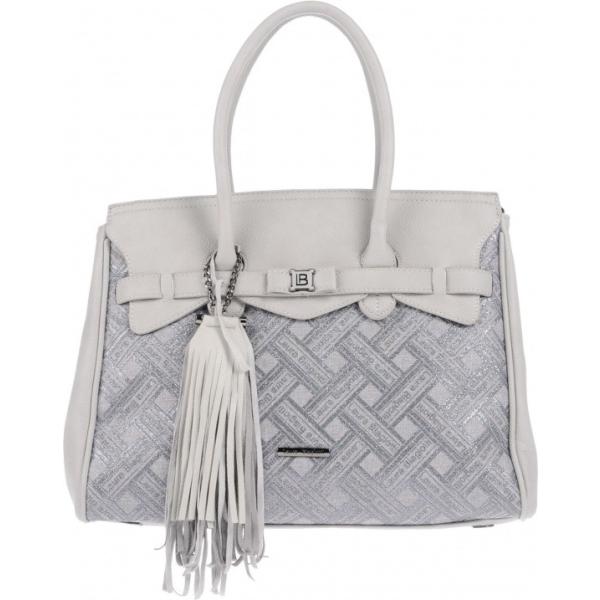 Borsa a mano maxi fantasia con frange e zip interno foderato fondo con piedini Laura Biagiotti multicolore