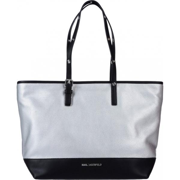 Borsa a mano maxi fantasia effetto laminato doppio manico interno foderato Karl Lagerfeld multicolore