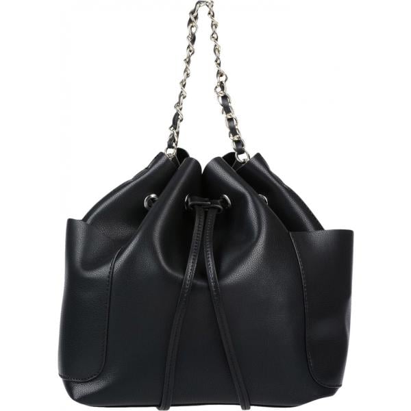 Borsa a mano secchiello con manico taglia media con coulisse interno sfoderato in pelle sintetica tinta unita Pieces tinta unita