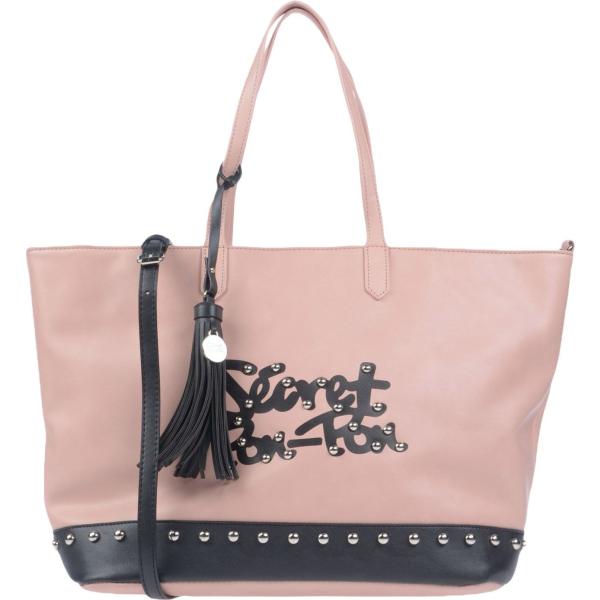 Borsa a mano con stampa e borchie taglia media con zip interno foderato in pelle sintetica tinta unita Secret Pon-Pon con stampe