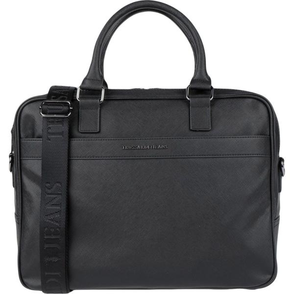Borsa da lavoro cartella taglia media con zip interno foderato in pelle sintetica tinta unita Trussardi Jeans tinta unita