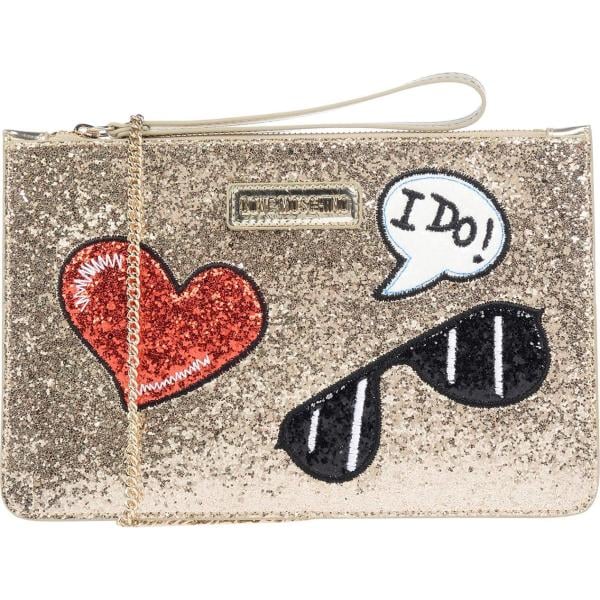 Borsa a mano fantasia multicolore effetto laminato taglia media con zip interno foderato in pelle sintetica con tracolla removibile Love Moschino multicolore
