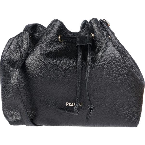 Borsa a tracolla secchiello taglia media con coulisse interno sfoderato in pelle sintetica tinta unita Pollini tinta unita
