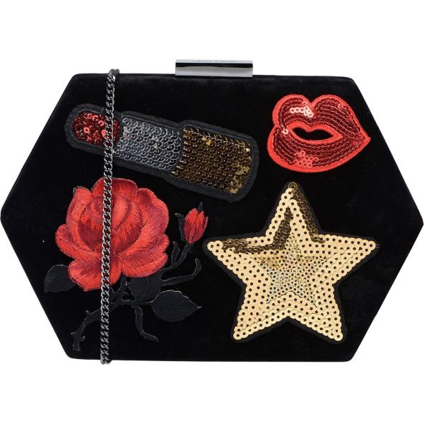 Borsa a mano mini con paillettes a scatto interno foderato in velluto tinta unita Olga Berg tinta unita