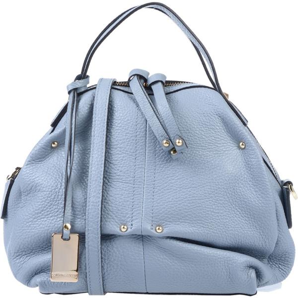 Borsa a mano in pelle martellata taglia media con zip interno foderato in pelle tinta unita Caterina Lucchi tinta unita