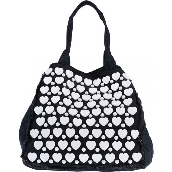 Borsa a mano maxi contrasto delavé doppio manico interno sfoderato in denim tinta unita Mia Bag tinta unita