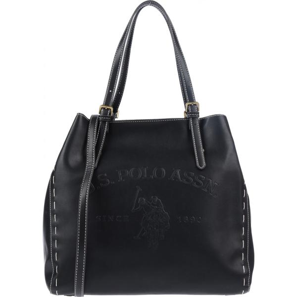 Borsa a mano maxi a scatto interno sfoderato in pelle sintetica tinta unita U.s.polo Assn. tinta unita