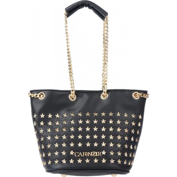 Borsa a mano mini con borchie e zip interno foderato in pelle sintetica tinta unita CAFèNOIR tinta unita