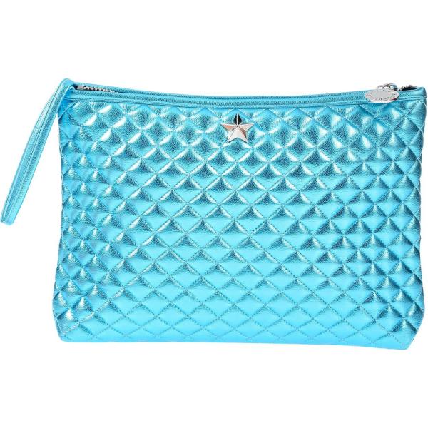 Borsa a mano con manico effetto laminato taglia media con zip interno foderato in pelle sintetica tinta unita LA FILLE des FLEURS tinta unita
