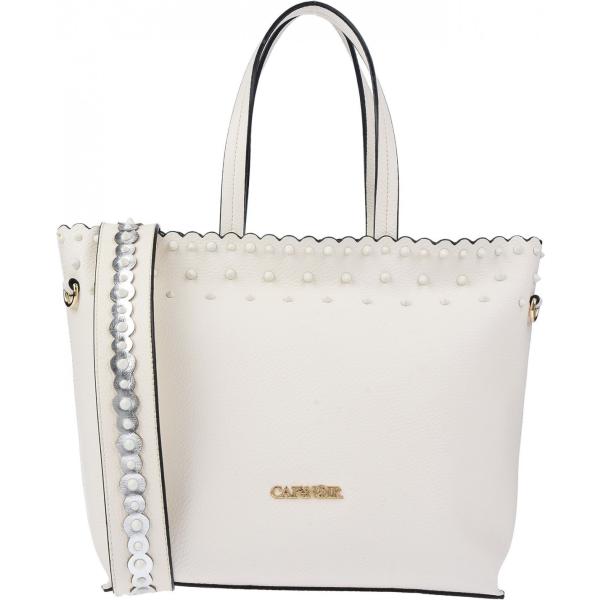 Borsa a mano maxi con borchie e zip in pelle sintetica tinta unita CAFèNOIR tinta unita