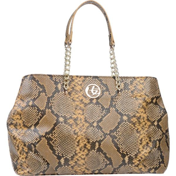 Borsa a mano maxi con stampa e zip interno foderato in pelle sintetica blu Blu Byblos multicolore animalier