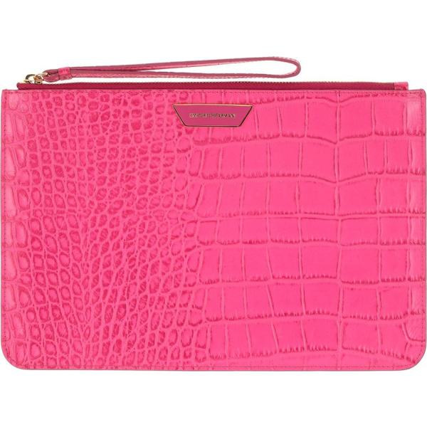 Pochette con stampa e zip interno foderato tinta unita Emporio Armani con stampe