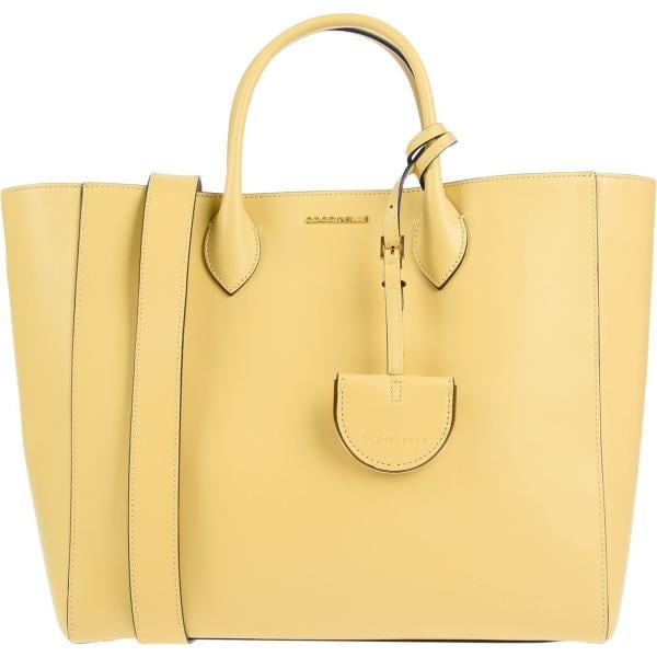Borsa a mano taglia media doppio manico tinta unita Coccinelle giallo tinta unita