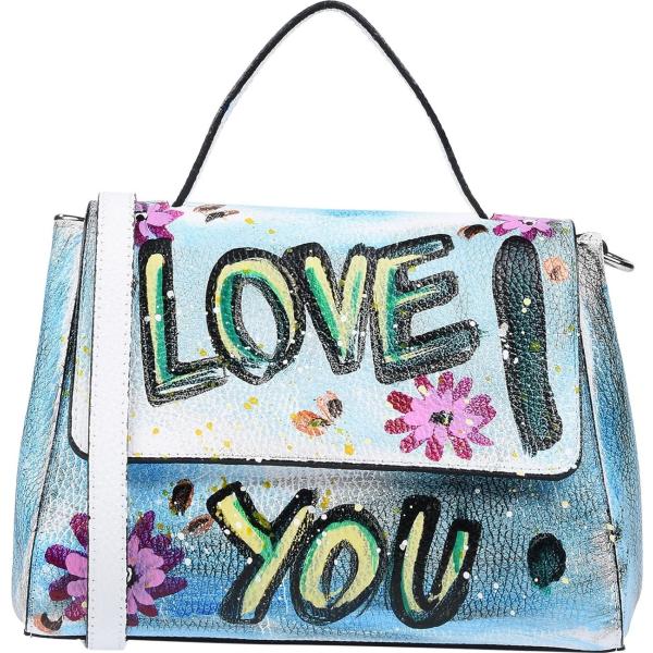 Borsa a mano mini con manico e stampa in pelle martellata rigido Laura Di Maggio multicolore con stampe
